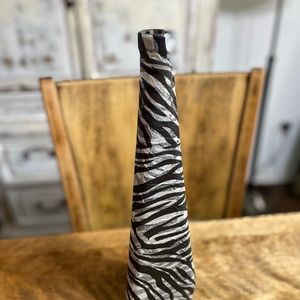 Zebra Print Vase|Black and White Decoupage Vase|Vases